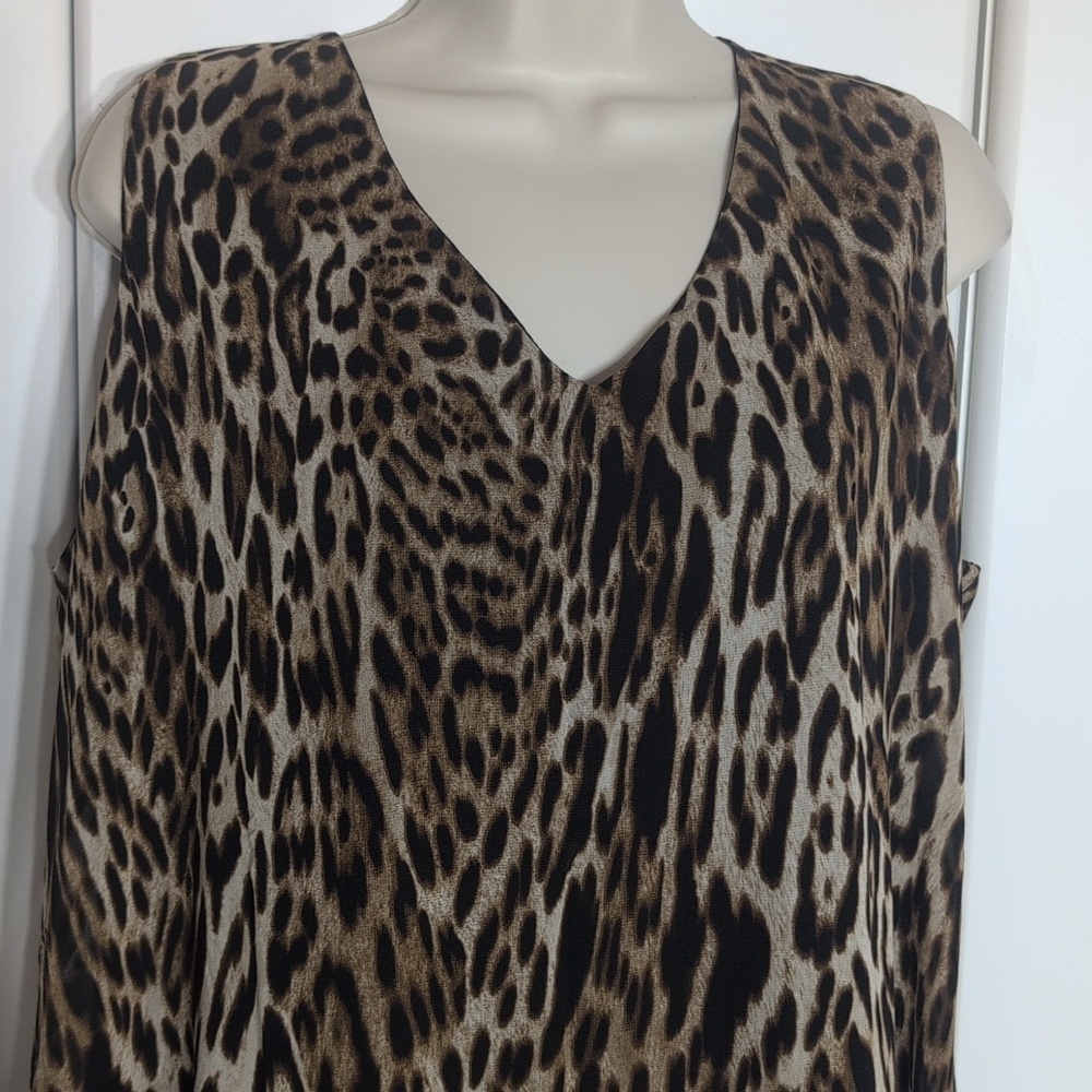 Zoe+Phoebe Leopard Print Sleeveless Dress Size XL NWT